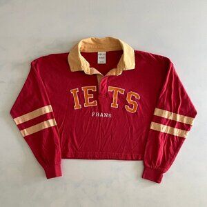 iets frans y2k Cropped Rugby Style Long Sleeve Shirt